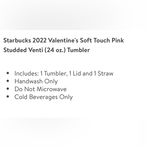 Starbucks 2022 Valentine's Soft Touch Pink Studded Venti (24 oz.) Tumbler - Picture 4 of 6